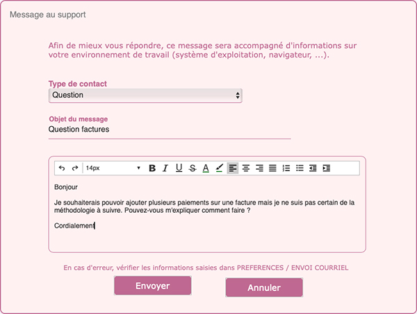 Messagerie interne - assistance